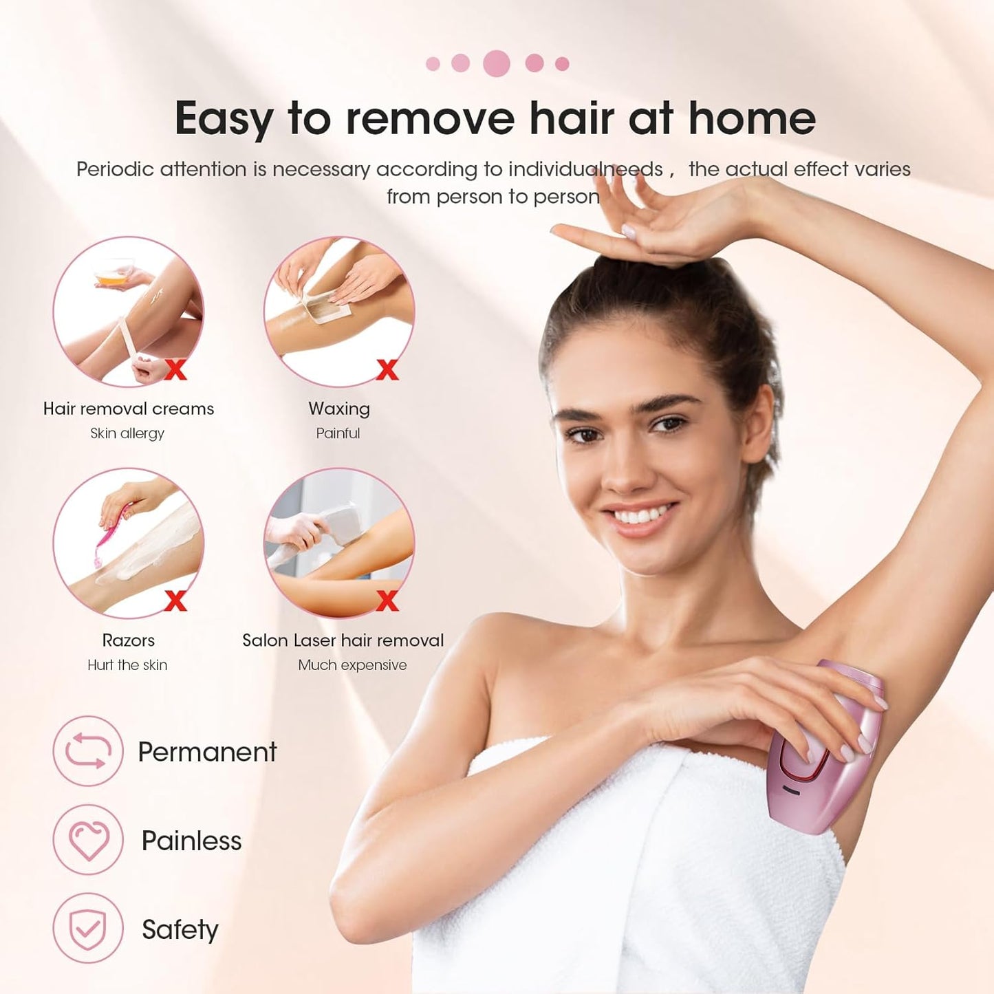 IPL Laser Hair Removal, Laser Hair Removal Device for Women Man, Painless Full Body & Face Hair Removal at Home
