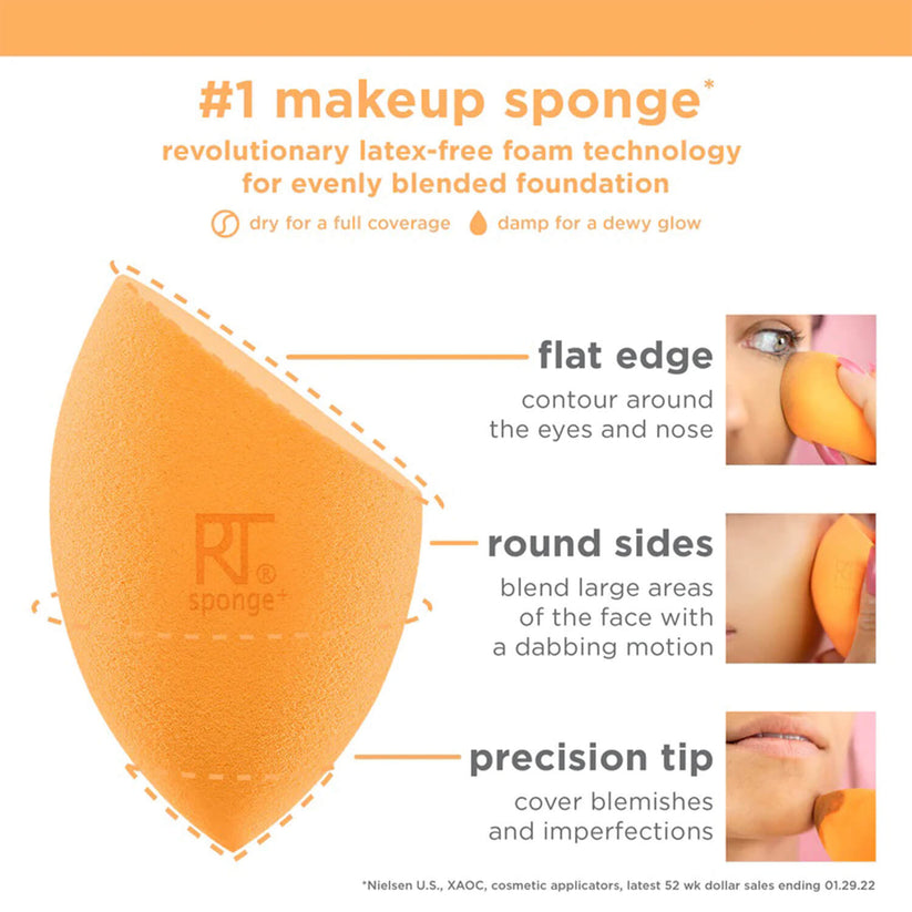PROFESSIONAL Real Techniques Everyday Essentials Makeup Brush Set with Sponge - 6 Pcs set