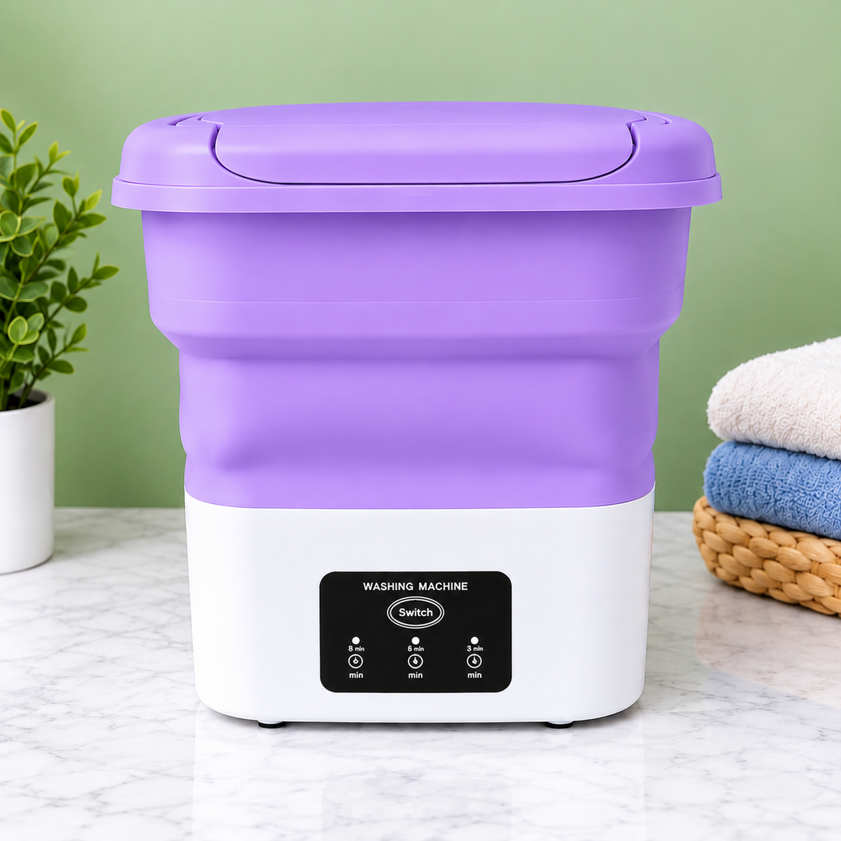 Portable Folding Mini Washing Machine with Sterilization and Drying 3 Washing Modes