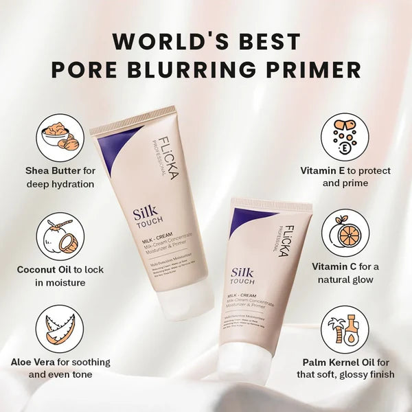 Flicka Silk Touch Milk Cream Moisturizer & Primer - 60g