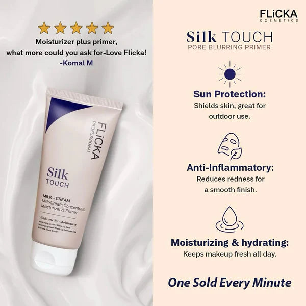Flicka Silk Touch Milk Cream Moisturizer & Primer - 60g