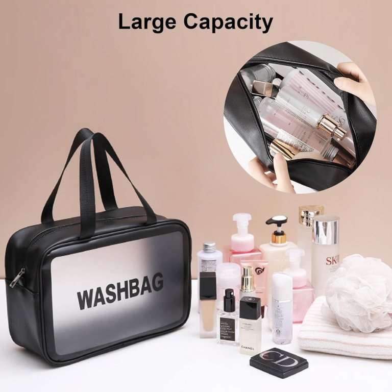 3PCS Original PVC Clear Wash Bag Set | Waterproof Travel Toiletry & Makeup Organizer (S, M, L)