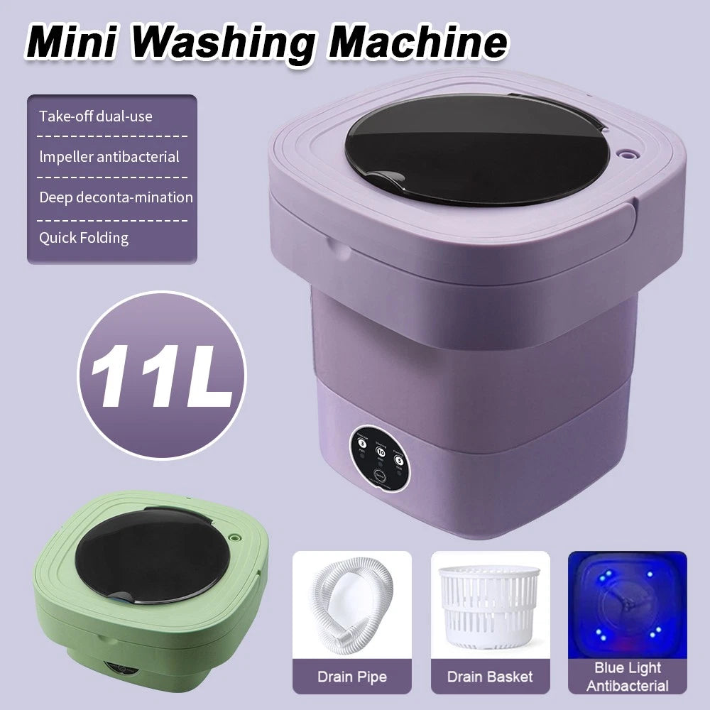 Portable Folding Mini Washing Machine with Sterilization and Drying | 6L Capacity, 3 Washing Modes