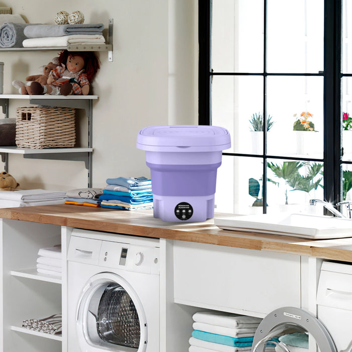 Portable Folding Mini Washing Machine with Sterilization and Drying | 6L Capacity, 3 Washing Modes