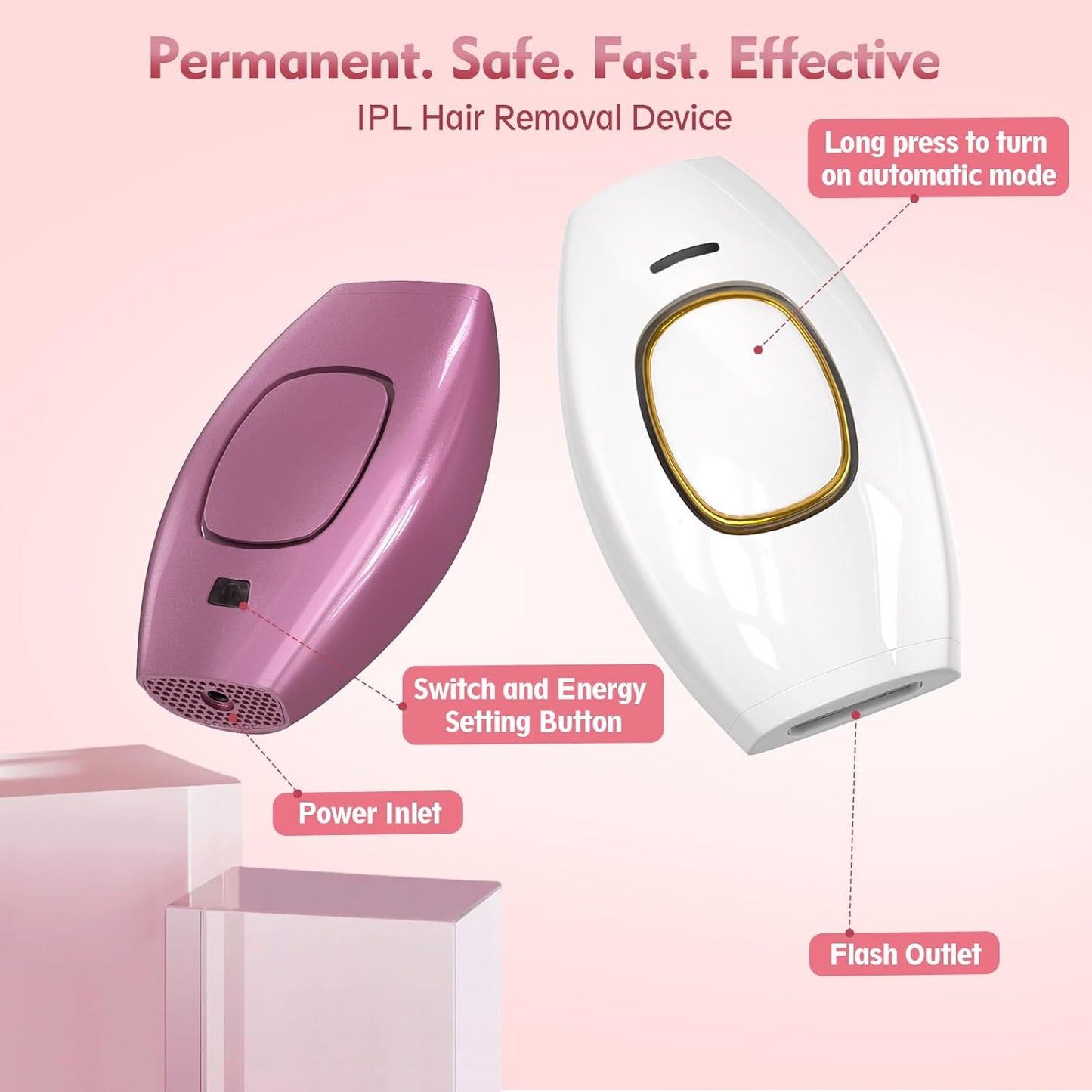 IPL Laser Hair Removal, Laser Hair Removal Device for Women Man, Painless Full Body & Face Hair Removal at Home