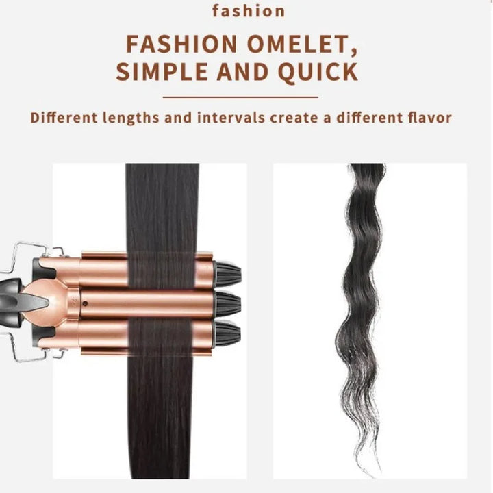 KM-1010 Foldable Three 3 Barrel Curler │ Waiver