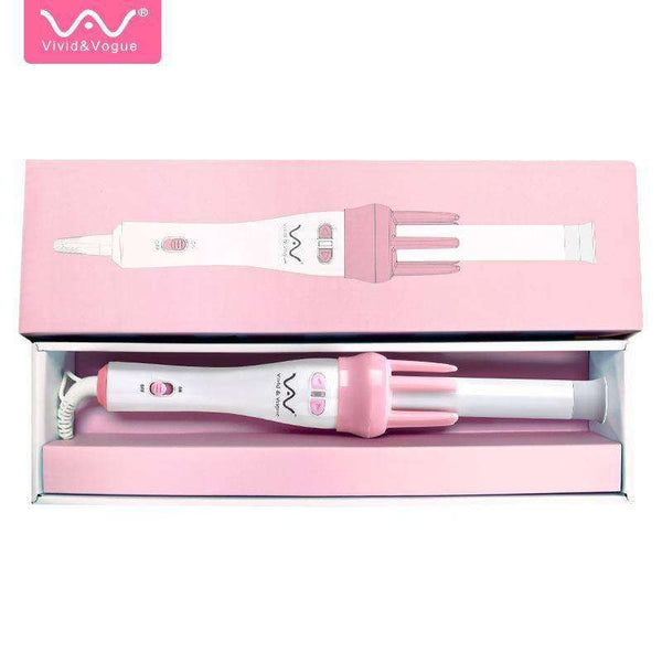 Automatic Pink Hair Curler Spin 360° Rotating Hair Styling Roller