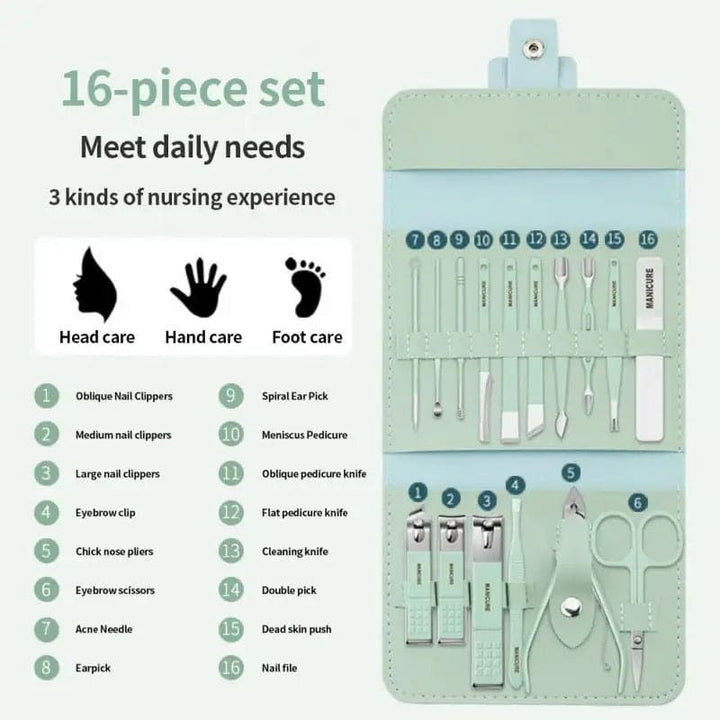Portable 16 pcs Manicure Kit