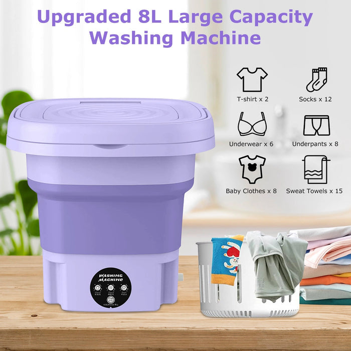 Portable Folding Mini Washing Machine with Sterilization and Drying | 6L Capacity, 3 Washing Modes