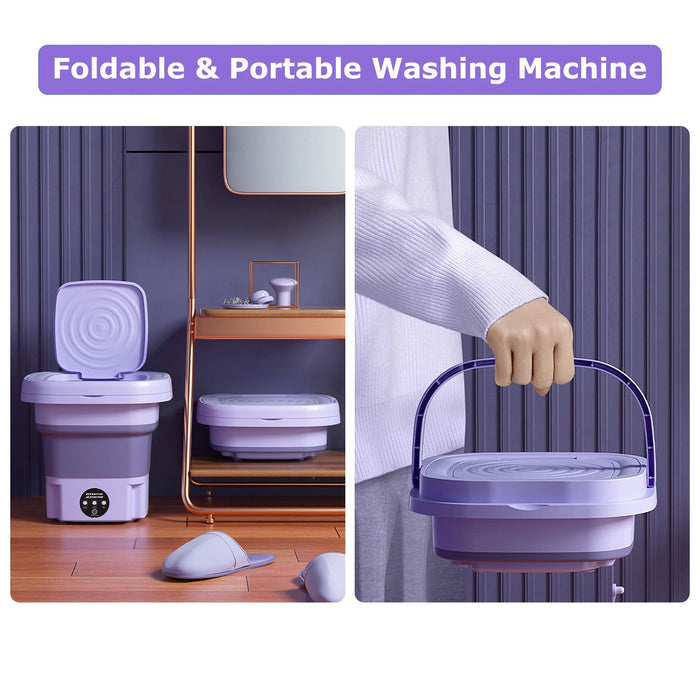 Portable Folding Mini Washing Machine with Sterilization and Drying | 6L Capacity, 3 Washing Modes