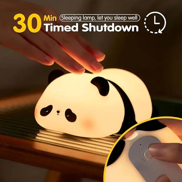 Cute Rechargeable Panda Lamp for Kids Room, Silicone Touch Night Light for Baby Nursery, Dimmable Lamp for Bedrooms