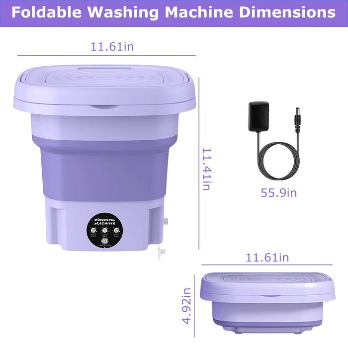 Portable Folding Mini Washing Machine with Sterilization and Drying | 6L Capacity, 3 Washing Modes