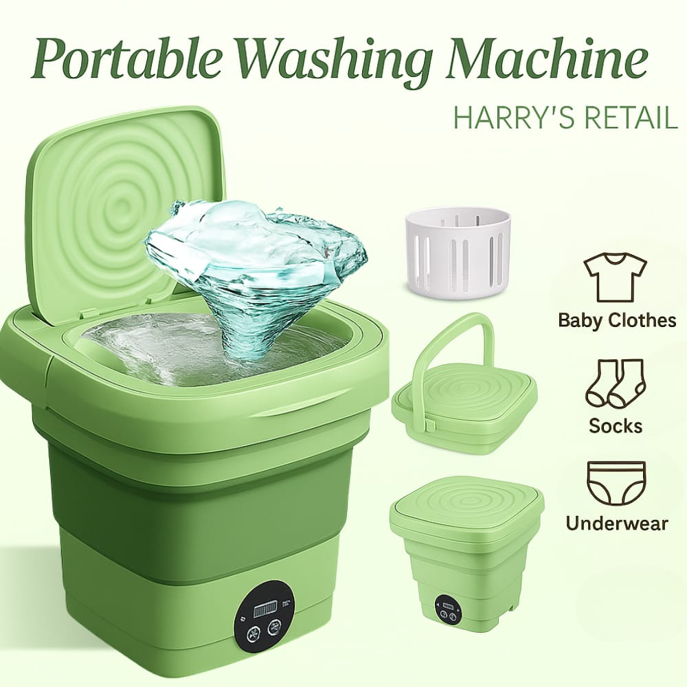 Portable Folding Mini Washing Machine with Sterilization and Drying | 6L Capacity, 3 Washing Modes